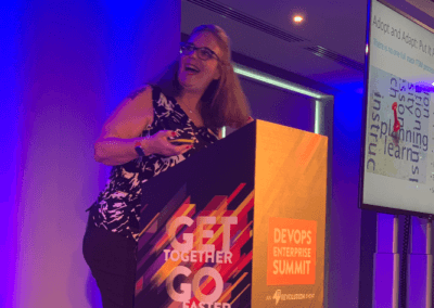 Jayne Groll at DevOps Enterprise Summit London 2019 on The Three Ways, ITIL4 and SRE