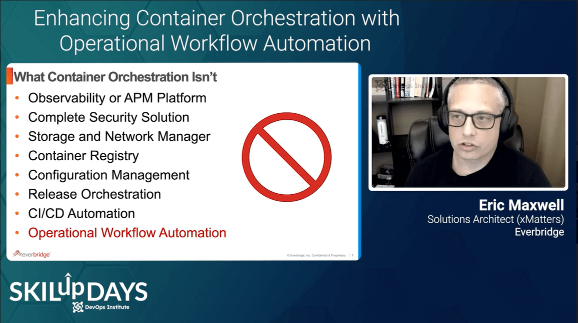 Screengrab of what container orchestration isn't