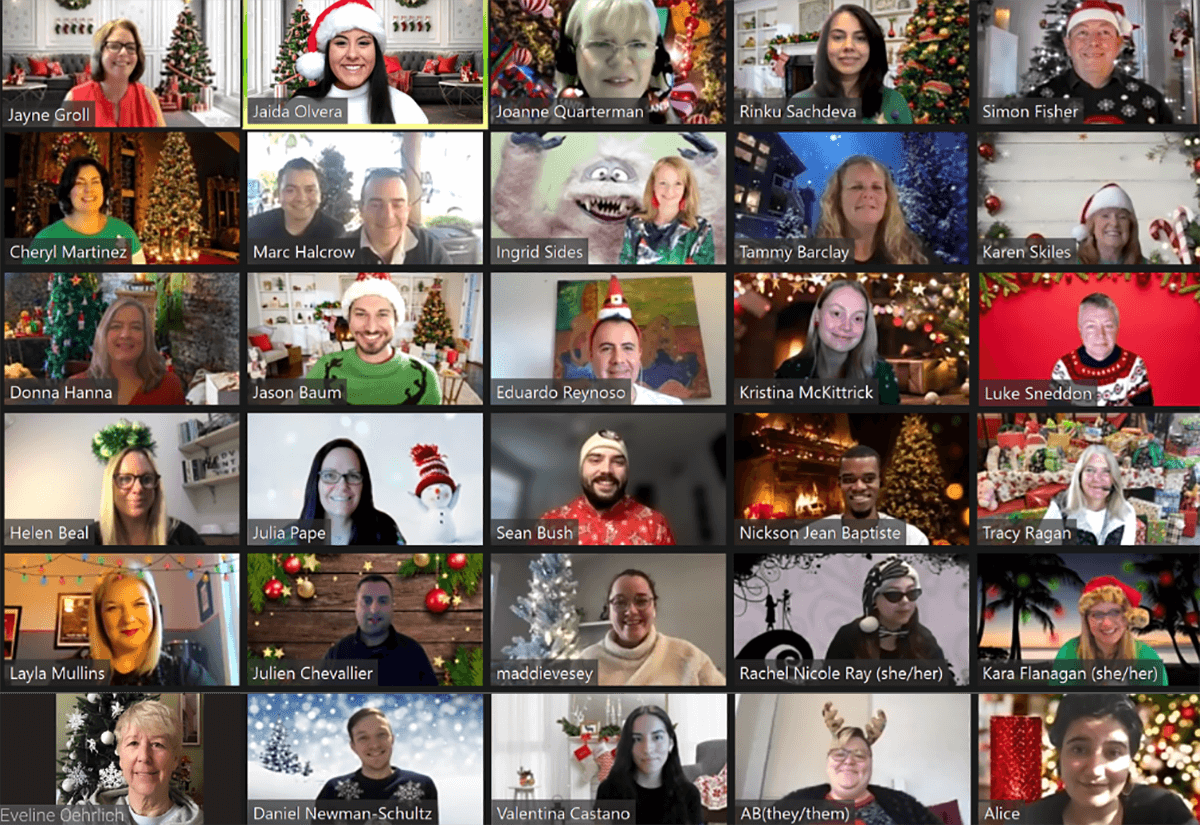 Zoom screenshot of the 2021 DevOps Institute team